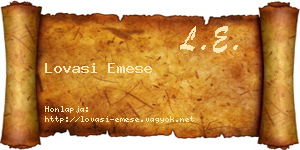 Lovasi Emese névjegykártya